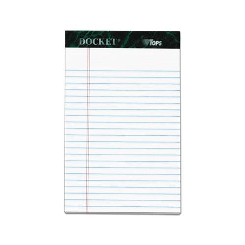 Docket Ruled Perforated Pads, Narrow Rule, 5 X 8, White, 50 Sheets, 6-pack