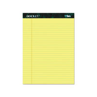 Docket Ruled Perforated Pads, Wide-legal Rule, 8.5 X 11.75, Canary, 50 Sheets, 12-pack