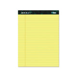 Docket Ruled Perforated Pads, Wide-legal Rule, 8.5 X 11.75, Canary, 50 Sheets, 12-pack