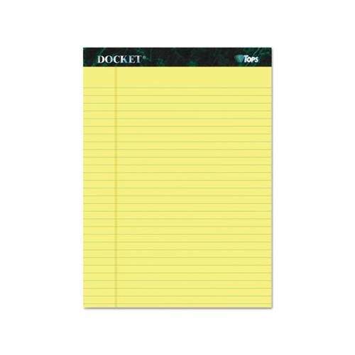 Docket Ruled Perforated Pads, Wide-legal Rule, 8.5 X 11.75, Canary, 50 Sheets, 12-pack