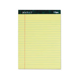 Docket Ruled Perforated Pads, Wide-legal Rule, 8.5 X 11.75, Canary, 50 Sheets, 6-pack