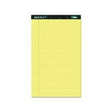 Docket Ruled Perforated Pads, Wide-legal Rule, 8.5 X 14, Canary, 50 Sheets, 12-pack