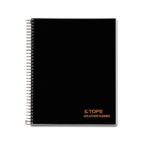 Jen Action Planner, Narrow Rule, Black Cover, 8.5 X 6.75, 84 Sheets