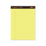 Docket Gold Ruled Perforated Pads, Wide-legal Rule, 8.5 X 11.75, Canary, 50 Sheets, 12-pack