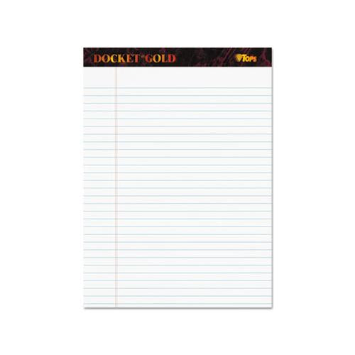 Docket Gold Ruled Perforated Pads, Wide-legal Rule, 8.5 X 11.75, White, 50 Sheets, 12-pack