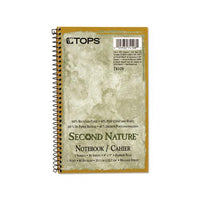 Second Nature Single Subject Wirebound Notebooks, 1 Subject, Narrow Rule, Green Cover, 8 X 5, 80 Sheets
