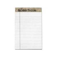 Second Nature Recycled Ruled Pads, Narrow Rule, 5 X 8, White, 50 Sheets, Dozen