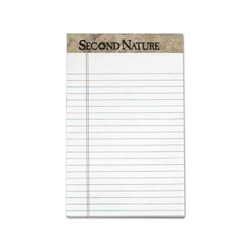 Second Nature Recycled Ruled Pads, Narrow Rule, 5 X 8, White, 50 Sheets, Dozen