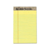 Second Nature Recycled Ruled Pads, Narrow Rule, 5 X 8, Canary, 50 Sheets, Dozen
