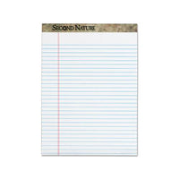 Second Nature Recycled Pads, Wide-legal Rule, 8.5 X 11.75, White, 50 Sheets, Dozen