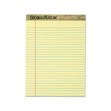 Second Nature Recycled Pads, Wide-legal Rule, 8.5 X 11.75, Canary, 50 Sheets, Dozen