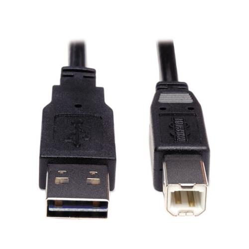 Universal Reversible Usb 2.0 Cable, Reversible A To B (m-m), 6 Ft., Black