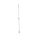 Opti-loc Aluminum Extension Pole, 8ft, Two Sections, Green-silver