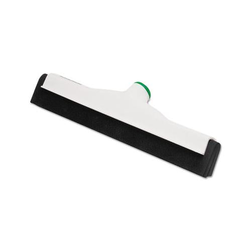 Sanitary Standard Floor Squeegee, 18" Wide Blade, White Plastic-black Rubber