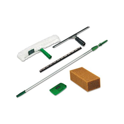 Pro Window Cleaning Kit W-8ft Pole, Scrubber, Squeegee, Scraper, Sponge