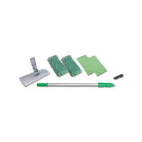 Indoor Window Cleaning Kit, Aluminum, 72" Extension Pole, 8" Pad Holder