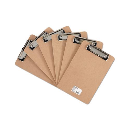 Hardboard Clipboard With Low-profile Clip, 1-2" Capacity, 6 X 9, Brown, 6-pk