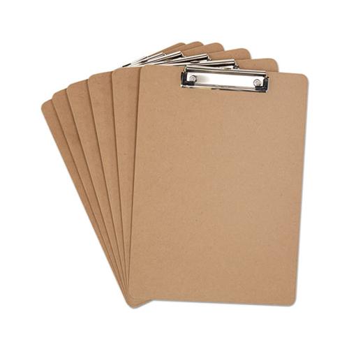 Hardboard Clipboard, 1-2" Capacity, Holds 8 1-2w X 12h, Brown, 6-pack