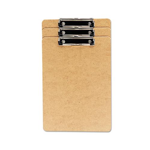 Hardboard Clipboard, 1-2" Capacity, Holds 8 1-2w X 14h, Brown, 3-pack