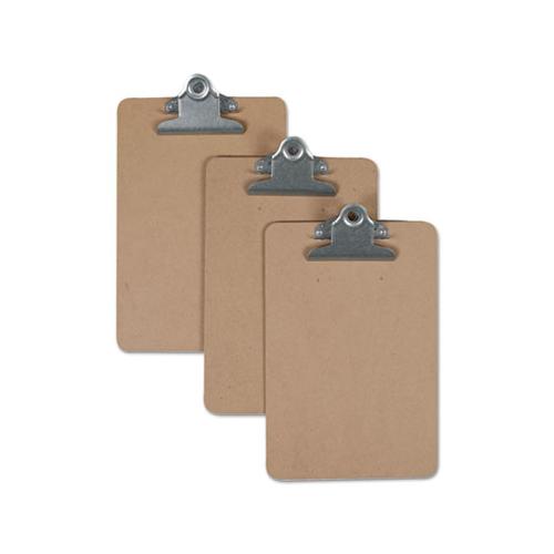 Hardboard Clipboard, 3-4" Capacity, 5 X 8 Sheets, Brown, 3-pack