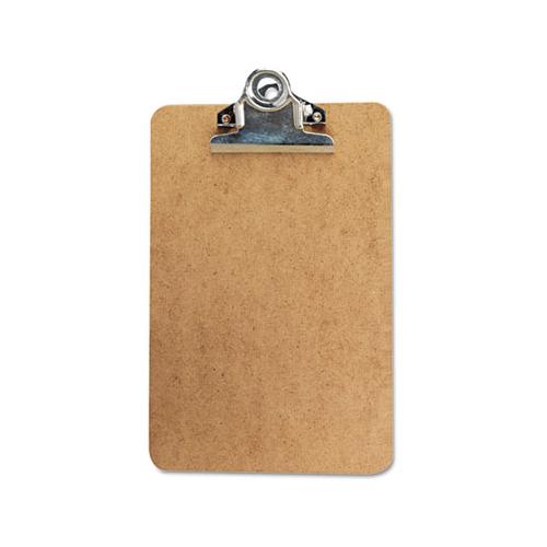 Hardboard Clipboard, 3-4" Capacity, Holds 5w X 8h, Brown