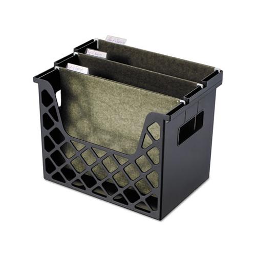 Recycled Extra Capacity Desktop File Holder, Letter Size, 8.5" Long, Black