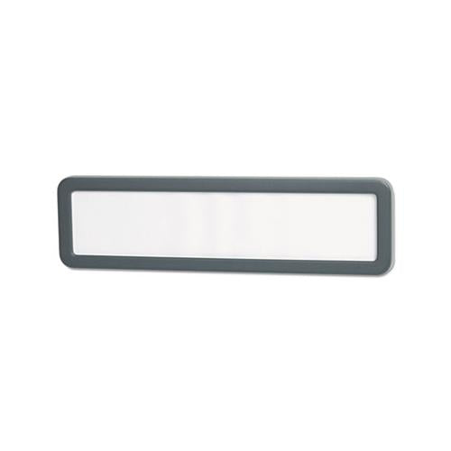 Recycled Cubicle Nameplate With Rounded Corners, 9 X 2 1-2, Charcoal