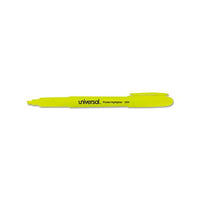 Pocket Highlighters, Chisel Tip, Fluorescent Yellow, Dozen