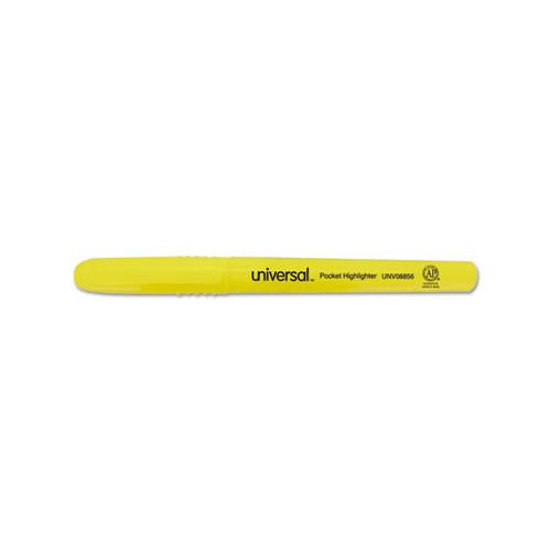 Pocket Highlighters, Chisel Tip, Fluorescent Yellow, 36-pack