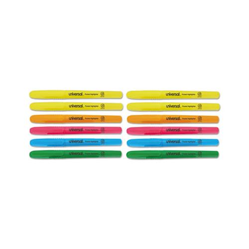 Pocket Highlighters, Chisel Tip, Assorted Colors, Dozen