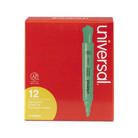 Desk Highlighters, Chisel Tip, Fluorescent Green, Dozen