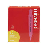 Desk Highlighters, Chisel Tip, Fluorescent Pink, Dozen