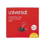 Binder Clips, Small, Black-silver, 36-pack