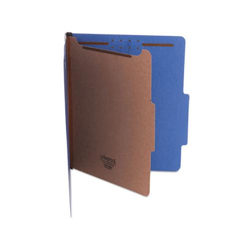Bright Colored Pressboard Classification Folders, 1 Divider, Letter Size, Cobalt Blue, 10-box