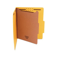 Bright Colored Pressboard Classification Folders, 1 Divider, Letter Size, Yellow, 10-box