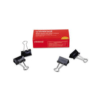Binder Clips, Medium, Black-silver, Dozen