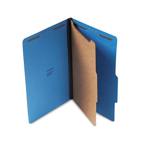 Bright Colored Pressboard Classification Folders, 1 Divider, Legal Size, Cobalt Blue, 10-box