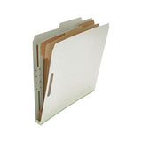Six--section Pressboard Classification Folders, 2 Dividers, Letter Size, Gray, 10-box