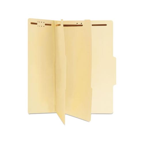 Six-section Classification Folders, 2 Dividers, Legal Size, Manila, 15-box