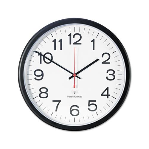 Deluxe 13 1-2" Indoor-outdoor Atomic Clock, 13.5" Overall Diameter, Black Case, 1 Aa (sold Separately)