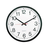 Classic Round Wall Clock, 12.63" Overall Diameter, Black Case, 1 Aa (sold Separately)