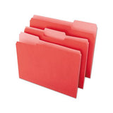 Deluxe Colored Top Tab File Folders, 1-3-cut Tabs, Letter Size, Red-light Red, 100-box