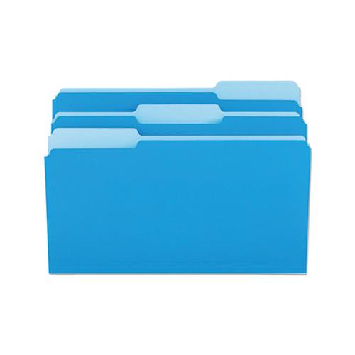 Deluxe Colored Top Tab File Folders, 1-3-cut Tabs, Legal Size, Blue-light Blue, 100-box