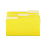 Deluxe Colored Top Tab File Folders, 1-3-cut Tabs, Legal Size, Yellowith Light Yellow, 100-box