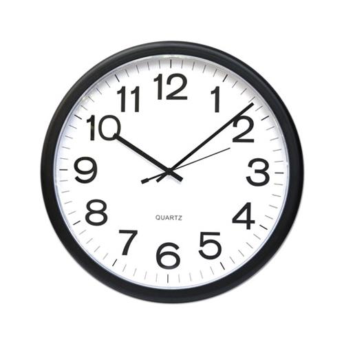 Round Wall Clock, 13.5" Overall Diameter, Black Case, 1 Aa (sold Separately)