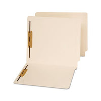 Reinforced End Tab File Folders With Two Fasteners, Straight Tab, Letter Size, Manila, 50-box