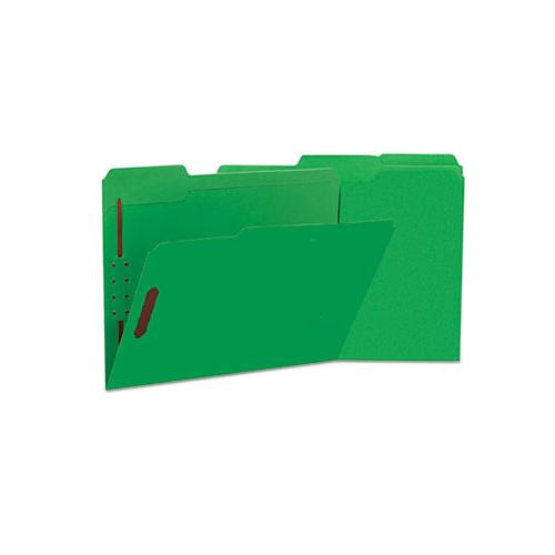 Deluxe Reinforced Top Tab Folders With Two Fasteners, 1-3-cut Tabs, Letter Size, Green, 50-box