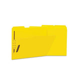 Deluxe Reinforced Top Tab Folders With Two Fasteners, 1-3-cut Tabs, Letter Size, Yellow, 50-box