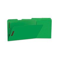 Deluxe Reinforced Top Tab Folders With Two Fasteners, 1-3-cut Tabs, Legal Size, Green, 50-box