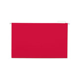 Deluxe Bright Color Hanging File Folders, Legal Size, 1-5-cut Tab, Red, 25-box